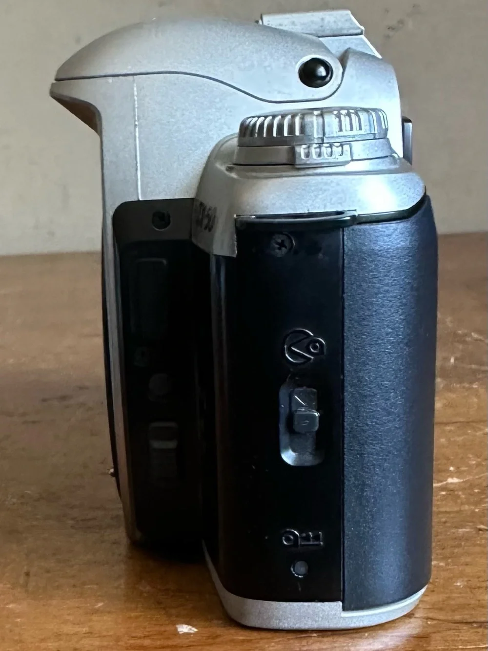 Pentax Silver SLR Camera Body with White Lens Cap